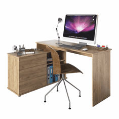 BPS-koupelny Univerzální rohový PC stůl, dub artisan, TERINO