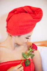 MaryBerry Luxusní červený turban na vlasy Red Couture