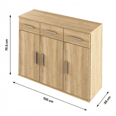 BPS-koupelny Komoda, dub sonoma, RESITA TYP 3