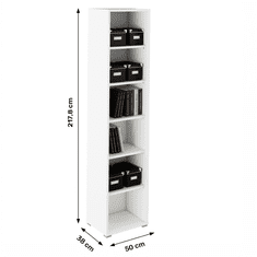 KONDELA Vysoký regál, bílá, RIOMA TYP 02