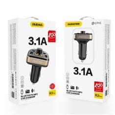 DUDAO R2Pro Bluetooth FM Transmitter autonabíječka 2x USB 3.4A, černá