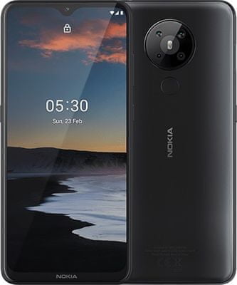 Nokia 5.3, velký displej, čtyřnásobný ultraširokoúhlý fotoaparát, nejnovější Android, čtečka otisků prstů, NFC, Android One