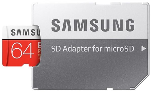 Paměťová karta Samsung micro SDXC 64GB EVO Plus + SD adaptér vysoká kapacita vysoká rychlost 4K UHD