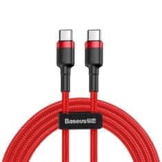 BASEUS Cafule kabel USB-C / USB-C 60W QC 3.0 1m, červený