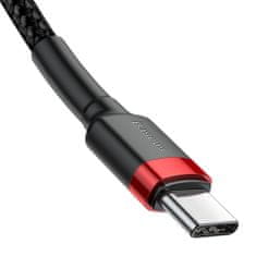 BASEUS Cafule kabel USB-C / USB-C 60W QC 3.0 1m, černý/červený