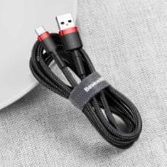 BASEUS Cafule kabel USB / USB Type-C QC 3.0 1m, černý/červený