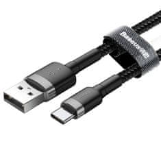 BASEUS Cafule kabel USB / USB-C QC 3.0 2A 3m, černý/šedý