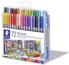 Staedtler Fixy Design Journey, 72 různých barev, sada, oboustranné