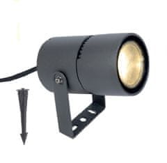ACA Lightning  Zahradní LED reflektor LOTOS 9W/230V/3000K/300Lm/ZOOM 15°- 40°/IP65, tmavě šedý