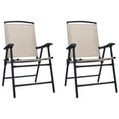 Greatstore Skládací zahradní židle 2 ks textilen krémové
