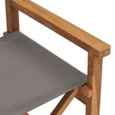 Petromila Režisérská židle masivní teakové dřevo šedá