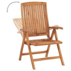 Greatstore Polohovací zahradní židle s poduškami 6 ks masivní teak