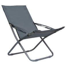 Greatstore Skládací plážové židle 2 ks textil šedé