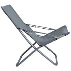 Greatstore Skládací plážové židle 2 ks textil šedé