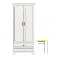 BPS-koupelny Dvoudveřová skříň 2D2S, woodline krem, TIFFY 02