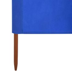 Petromila 5dílná zástěna proti větru textil 600 x 160 cm azurově modrá
