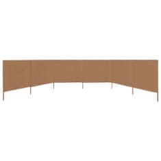 Greatstore 6dílná zástěna proti větru látková 800 x 160 cm taupe