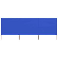 Vidaxl 3dílná zástěna proti větru látková 400 x 160 cm azurově modrá
