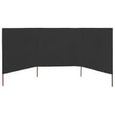 Greatstore 3dílná zástěna proti větru látková 400 x 160 cm antracitová