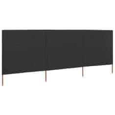 Greatstore 3dílná zástěna proti větru látková 400 x 160 cm antracitová