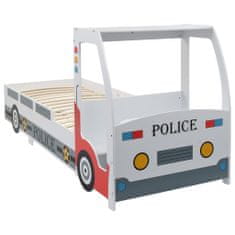 Greatstore Dětská postel policejní auto s matrací 90 x 200 cm 7 zón H2 H3