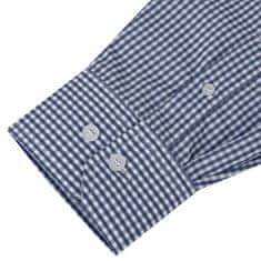Greatstore Pánská business košile bílá a námořnická modrá kostkovaná XXL