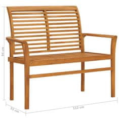 Vidaxl Zahradní lavice 112 cm masivní teak