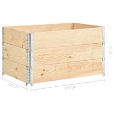 Greatstore Paletové nástavce 3 ks 50 x 100 cm masivní borové dřevo