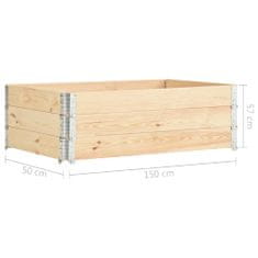 Greatstore Paletové nástavce 3 ks 50 x 150 cm masivní borové dřevo