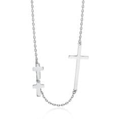 Klenoty Amber Stříbrný náhrdelník s křížky