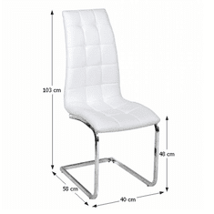 KONDELA Jídelní židle, ekokůže bílá / chrom, DULCIA