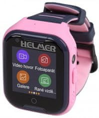 Helmer LK 709 4G růžové - dětské hodinky s GPS lokátorem, videohovorem