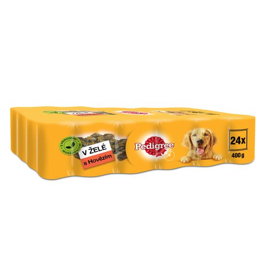 Pedigree konzerva hovězí v želé pro dospělé psy 24x400 g