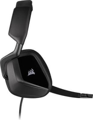 Slúchadlá Corsair Void Elite Stereo Carbon (CA-9011208-EU), 50 mm meniče, headset, kovová konštrukcia, priedušná tkanina, drôtové