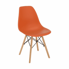 KONDELA Židle, oranžová/buk, CINKLA 3 NEW