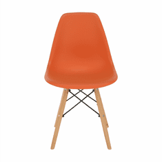 KONDELA Židle, oranžová/buk, CINKLA 3 NEW