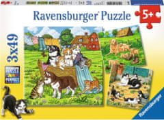 Ravensburger  Puzzle Kočky a psi 3x49 dílků