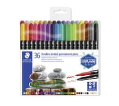 Staedtler Permanentní popisovače na kamínky "Twin-tip" 36 barev, 0,4/2,0 mm, oboustranné 3187 TB36