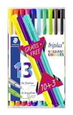 Staedtler Liner "Triplus 334 Box" set 10+3, různé barvy, 0,3mm 334 TB13