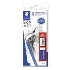 Staedtler Grafitová tužka "Design Journey Lumograph", 6 typů, s pryží, ořezávátkem, šestihranné 61 100 C6