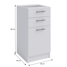 KONDELA Spodní kombinovaná skříňka, bílá, FABIANA S-40SZ2