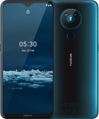 Nokia 5.3, velký displej, čtyřnásobný ultraširokoúhlý fotoaparát, nejnovější Android, čtečka otisků prstů, NFC, Android One