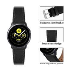 BStrap Leather Italy řemínek na Samsung Galaxy Watch Active 2 40/44mm, black