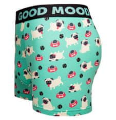 Good mood Dedoles GMMT022 pánské veselé boxerky mopslík Barva: tyrkysová, Velikost: 2XL