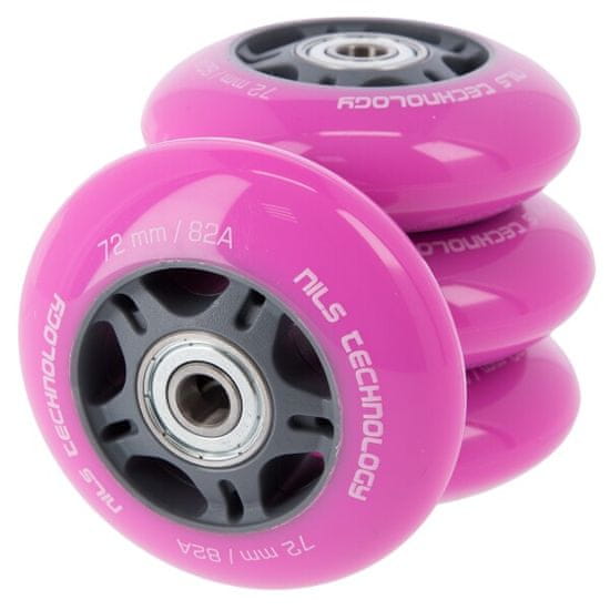 Nils Extreme PU kolečka s ložisky NILS EXTREME 72x24mm ABEC 7 růžové