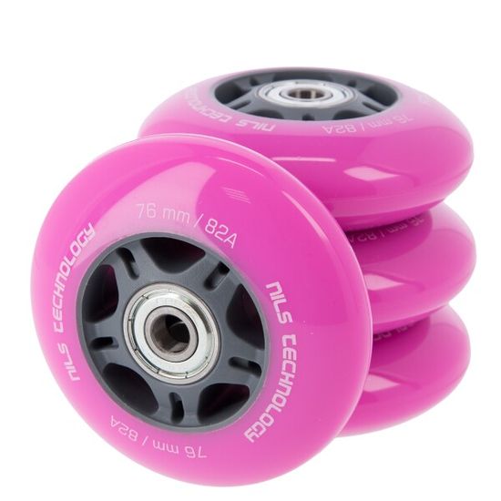 Nils Extreme PU kolečka s ložisky NILS EXTREME 76x24mm ABEC 7 růžové