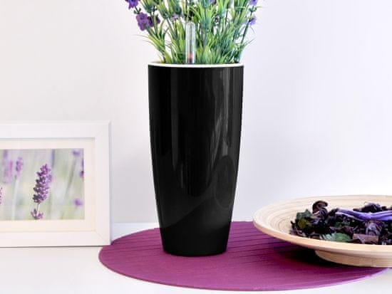 Greensun Samozavlažovací květináč LIQUIDS průměr 12 cm, výška 23 cm, černý