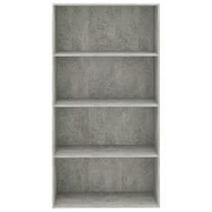 Vidaxl 4patrová knihovna betonově šedá 80 x 30 x 151,5 cm dřevotříska
