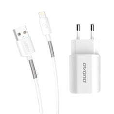 DUDAO A2EU Home Travel nabíječka 2x USB 2.4A + USB C kabel, bíla