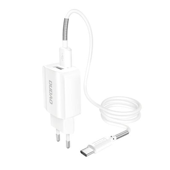 DUDAO A2EU Home Travel nabíječka 2x USB 2.4A + USB C kabel, bíla